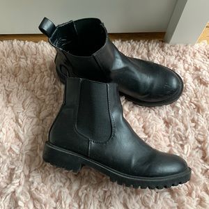 Black chunky boots
